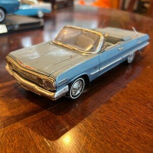 1963 chevy impala Vintage Blue Convertible Model Car